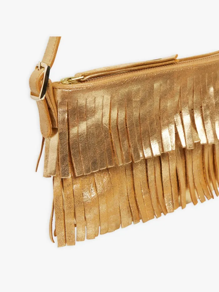 Agns B Bags Women Yellow Gold Leather Carmen Clutch