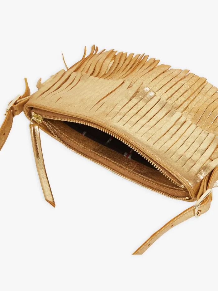 Agns B Bags Women Yellow Gold Leather Carmen Clutch