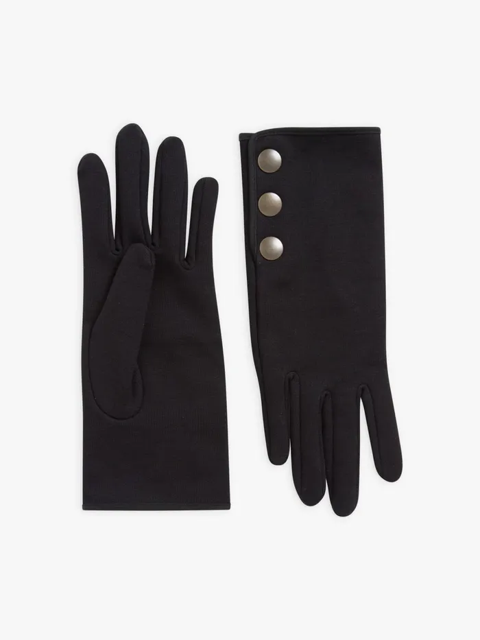 Agns B Beanies and Gloves Women Black Cotton Yvan Gloves