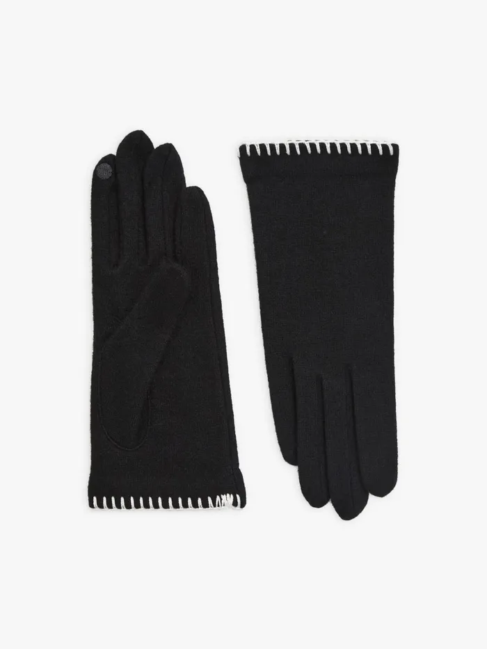 Agns B Beanies and Gloves Women Black Wool Elfy Gloves