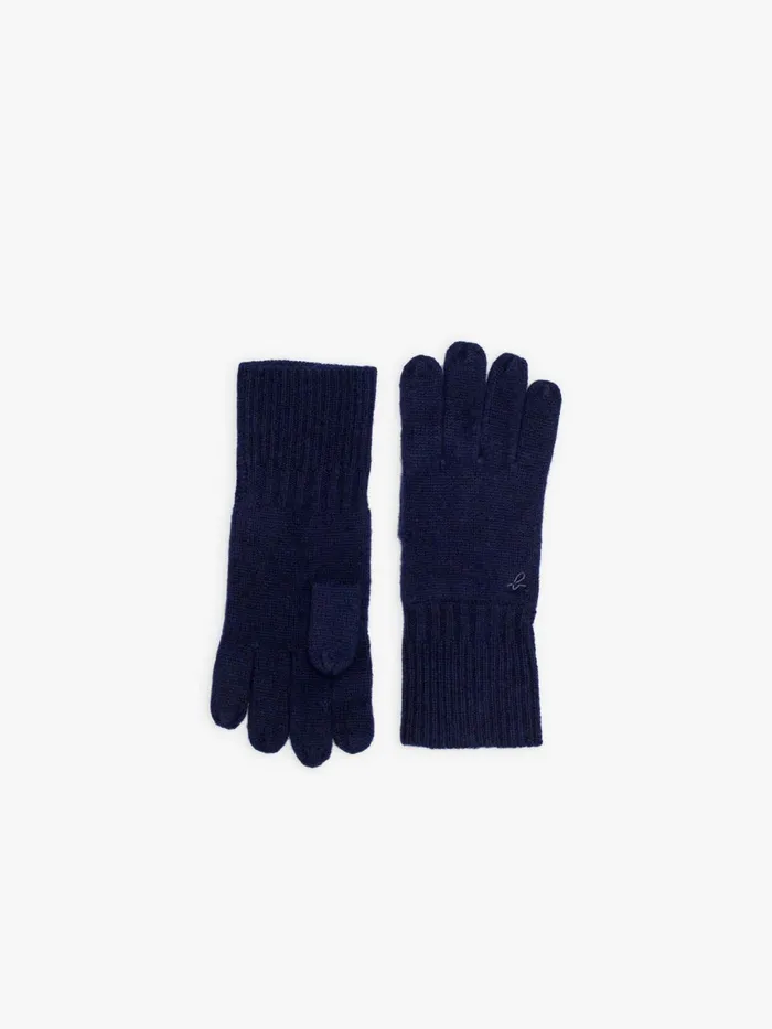 Agns B Beanies and Gloves WomenMen Blue Nelio Unisex Cashmere Gloves