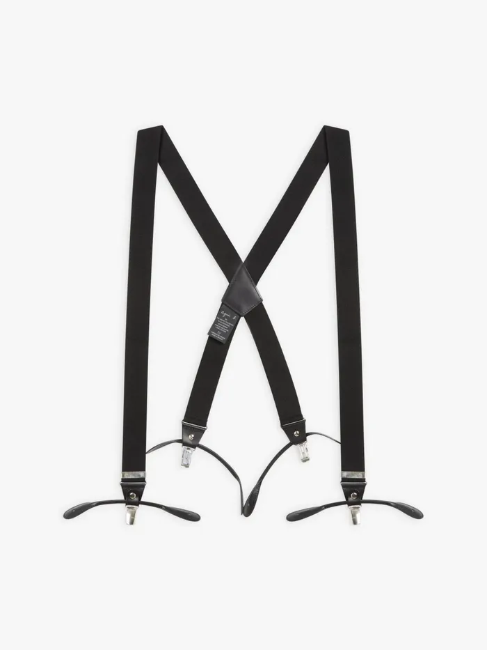 Agns B Belts WomenMen Black Pierre Leather Braces