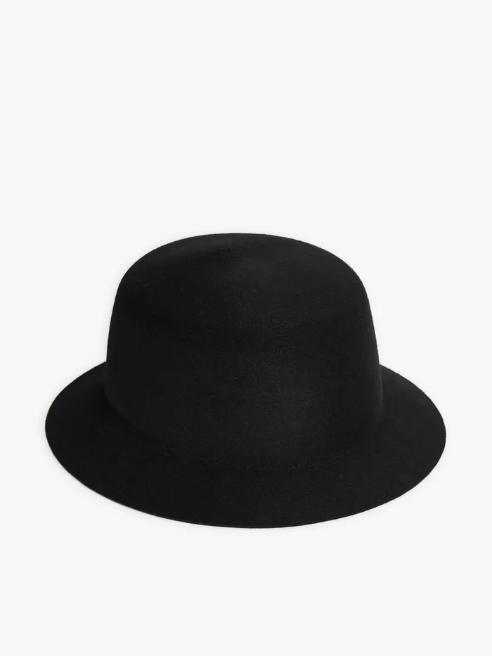 Agns B Caps and Hats Women Black Wool Capel Hat