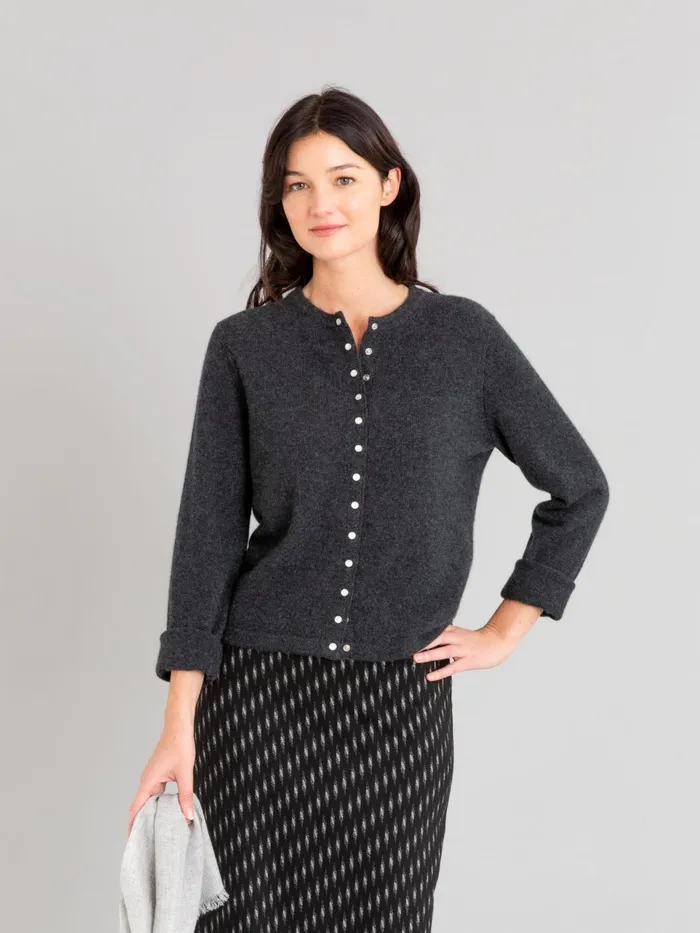 Agns B Cardigans Women Anthracite Cashmere Snap Cardigan