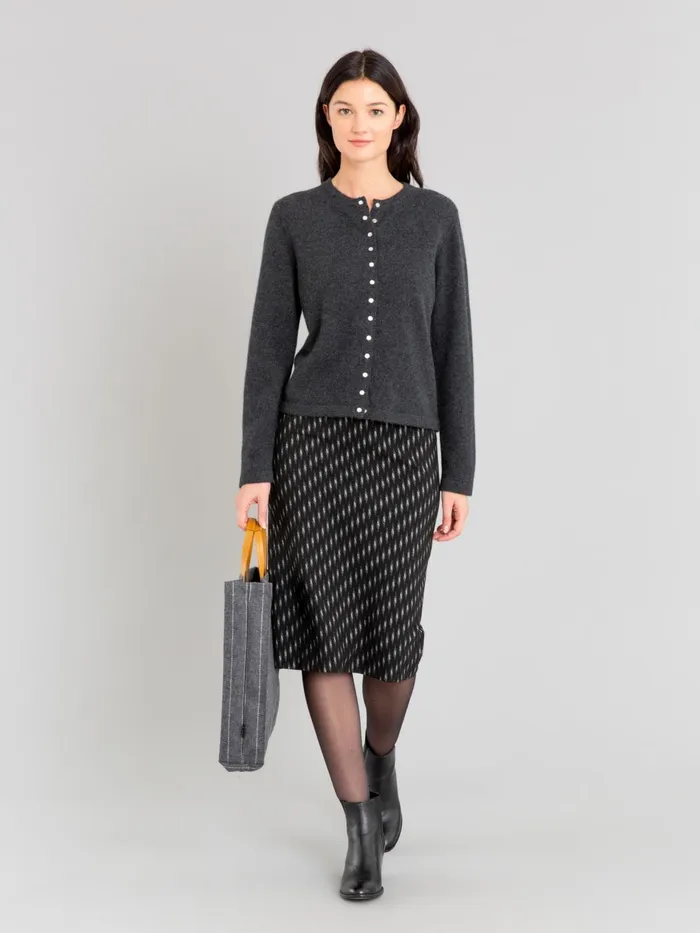 Agns B Cardigans Women Anthracite Cashmere Snap Cardigan