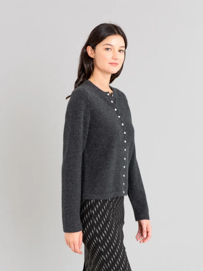 Agns B Cardigans Women Anthracite Cashmere Snap Cardigan