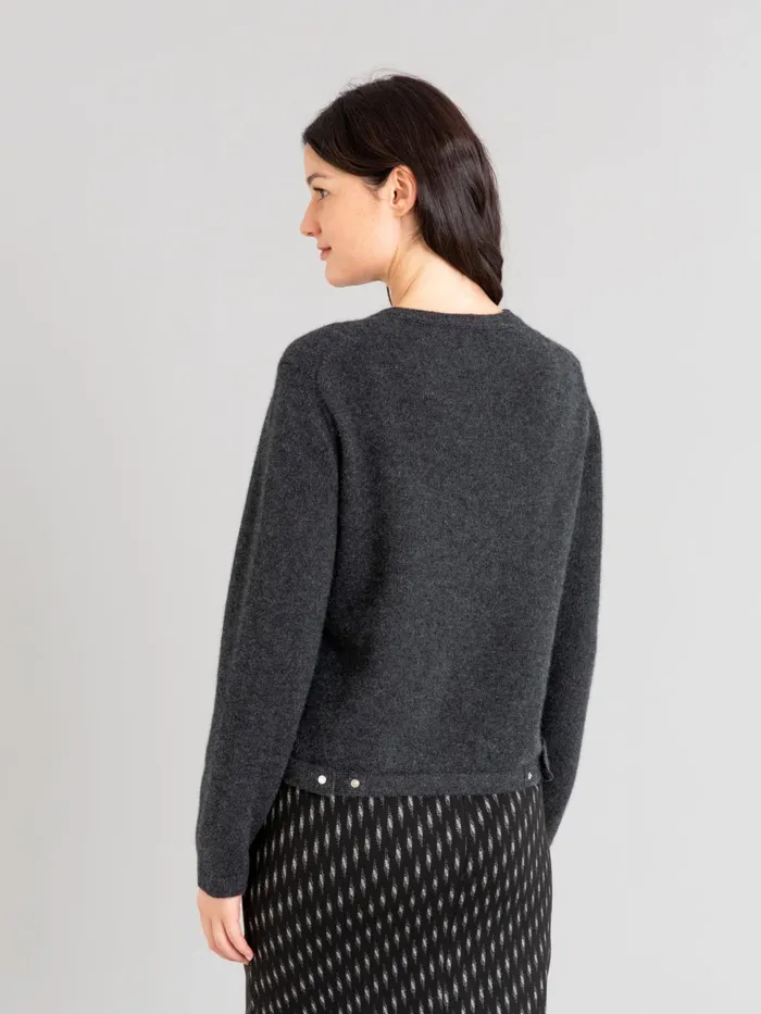 Agns B Cardigans Women Anthracite Cashmere Snap Cardigan