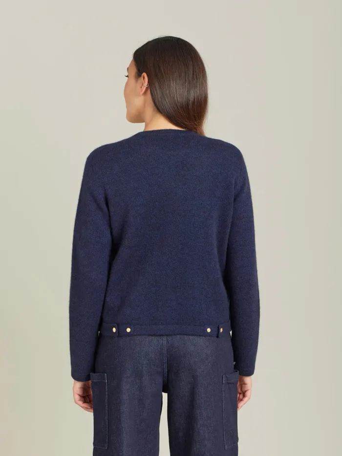 Agns B Cardigans Women Blue Cashmere Zip Cardigan