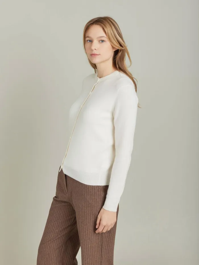 Agns B Cardigans Women Ecru Cashmere Jersey Scilly Cardigan