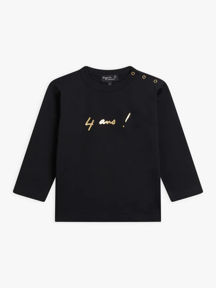 Agns B Clothing Children Black Cotton Jersey Birthday Tshirt
