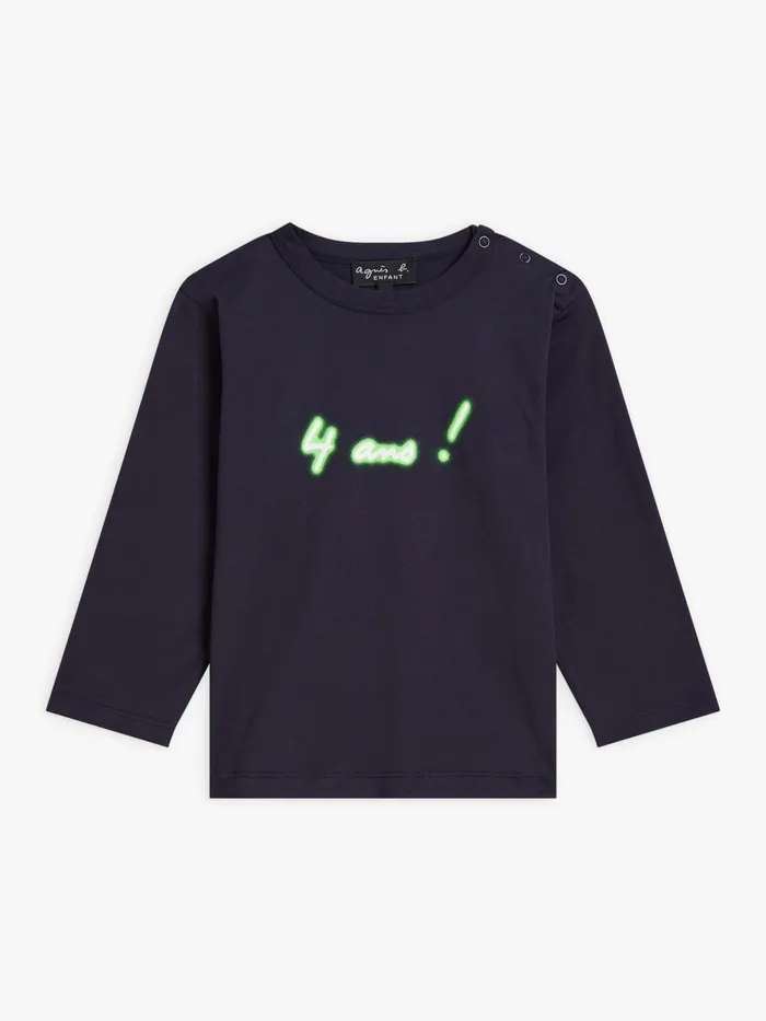 Agns B Clothing Children Blue Anniversaire Neon Cotton Jersey Tshirt