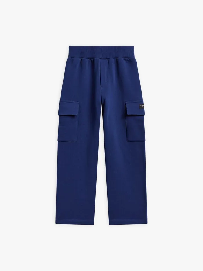 Agns B Clothing Children Navy Blue Cotton Fleece Treillis Trousers