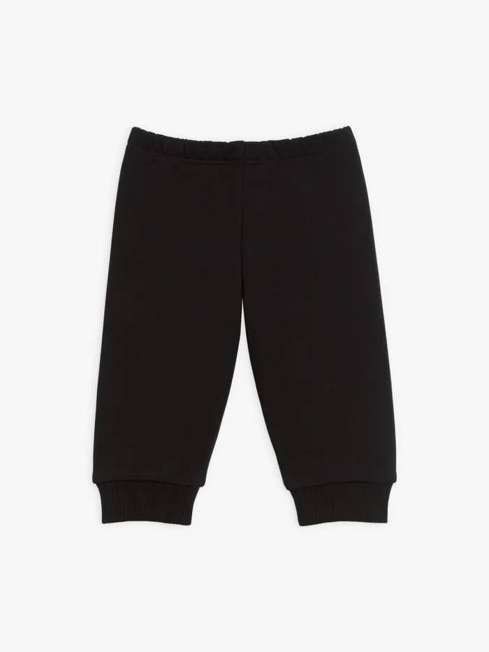 Agns B Clothing Children Turbo Black Cotton Fleece Trousers