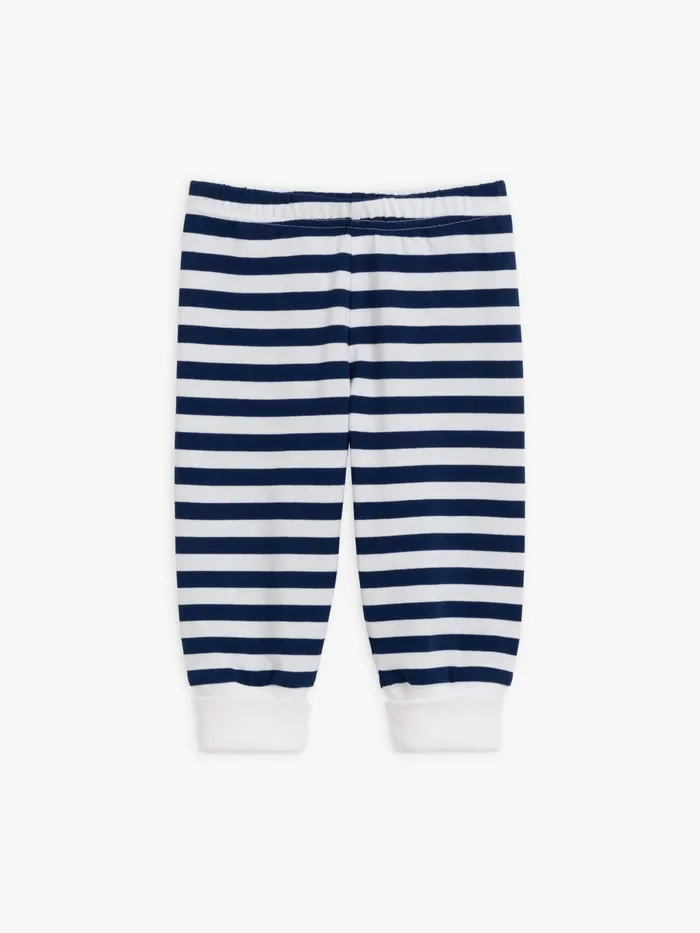 Agns B Clothing Children Turbo Trousers In Blue And White Striped Cotton Jersey Agns B Clothing Children Turbo Trousers In Blue And White Striped Cotton Jersey