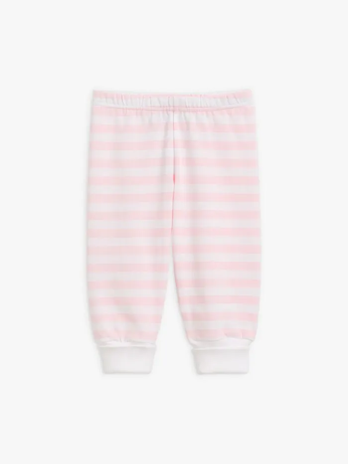 Agns B Clothing Children Turbo Trousers In Pink And White Striped Cotton Jersey Agns B Clothing Children Turbo Trousers In Pink And White Striped Cotton Jersey