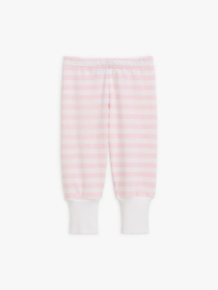 Agns B Clothing Children Turbo Trousers In Pink And White Striped Cotton Jersey