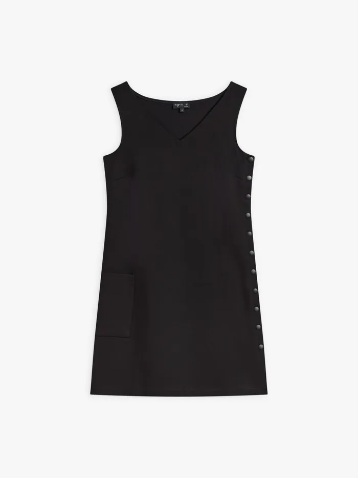Agns B Dresses Women Black Cotton Snap Dress