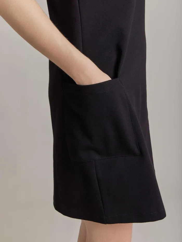 Agns B Dresses Women Black Cotton Snap Dress