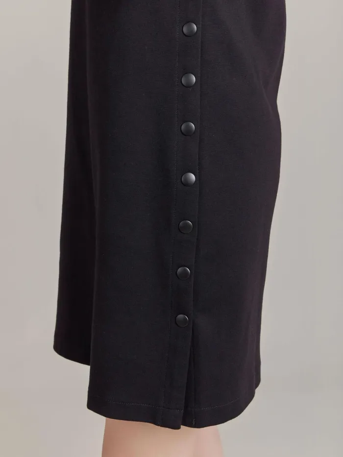 Agns B Dresses Women Black Cotton Snap Dress