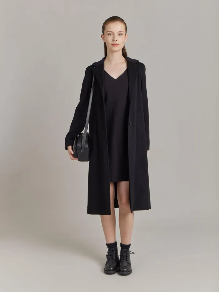 Agns B Dresses Women Black Cotton Snap Dress