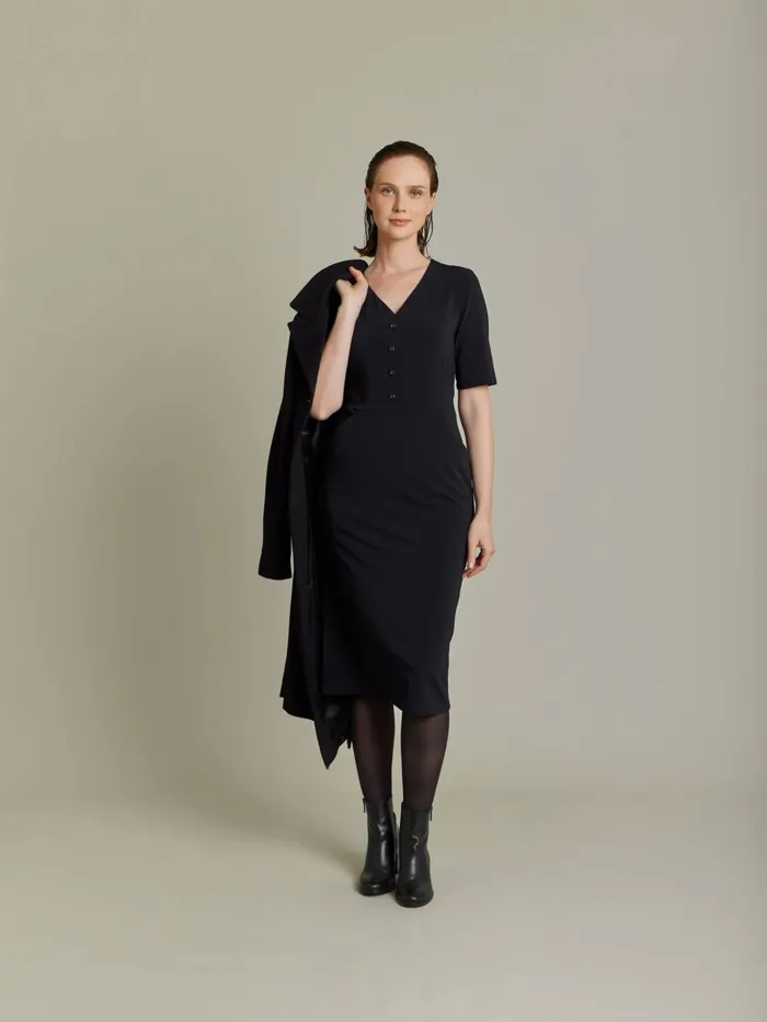 Agns B Dresses Women Black Crpe Polyamide Victoria Sheath Dress