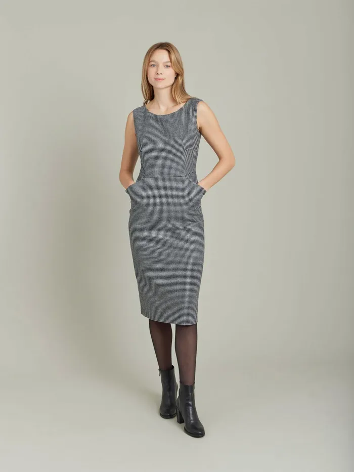 Agns B Dresses Women Black Houndstooth Vitti Sheath Dress