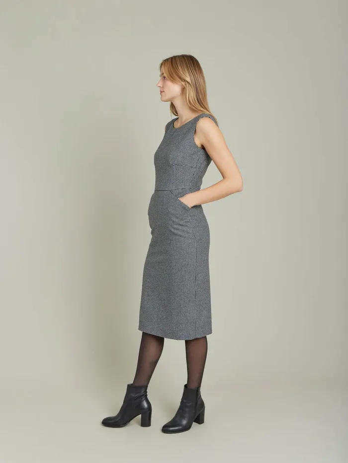 Agns B Dresses Women Black Houndstooth Vitti Sheath Dress