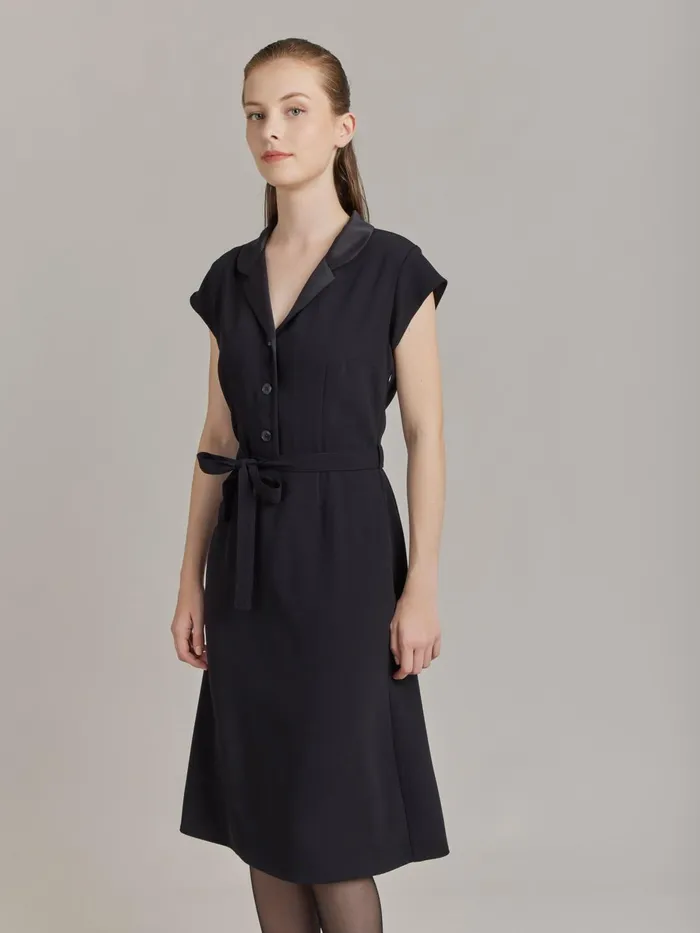 Agns B Dresses Women Black Polyester Franny Dress