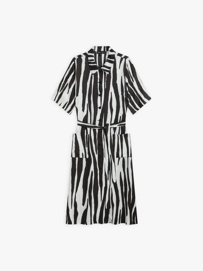 Agns B Dresses Women Black Viscose Print BB Dress