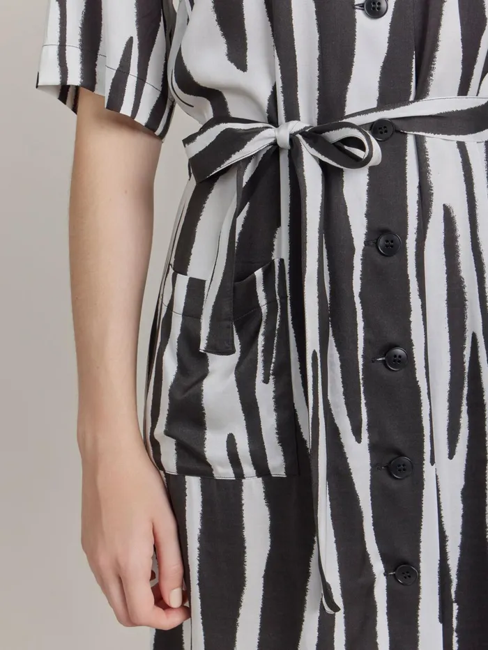 Agns B Dresses Women Black Viscose Print BB Dress