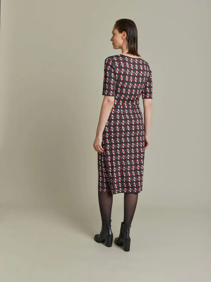 Agns B Dresses Women Red Jersey Fantasy Print Mimy Dress