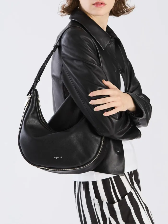 Agns B Handbags Women Black Leather Handbag