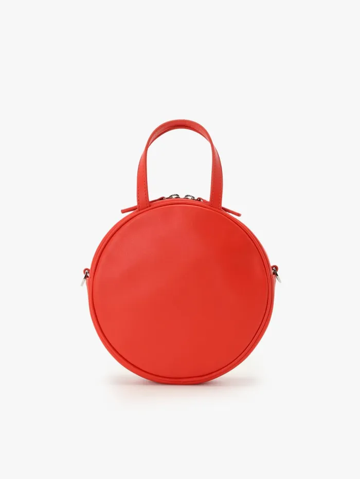 Agns B Handbags Women Red Round Leather Bag