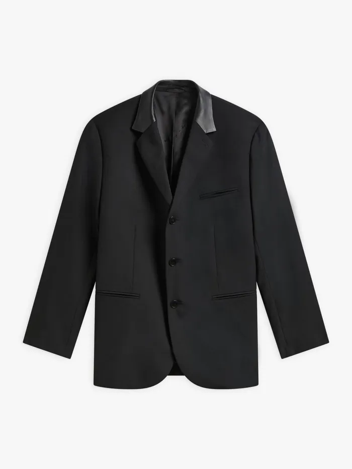 Agns B Jackets and Coats Men Black Worsted Wool Volta Jacket