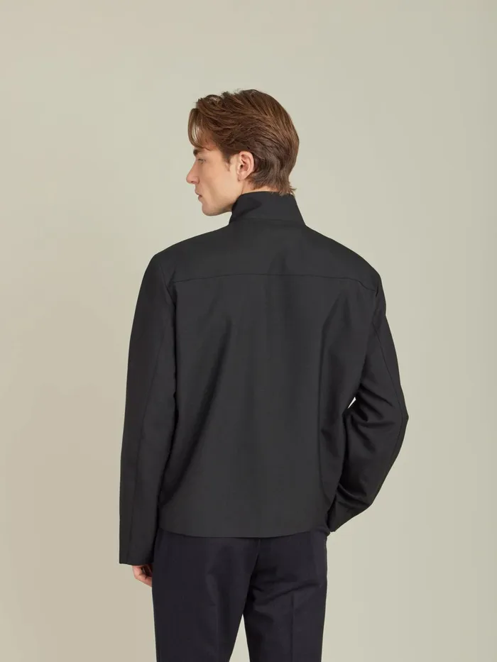 Agns B Jackets and Coats Men Black Worsted Wool Yvan Jacket