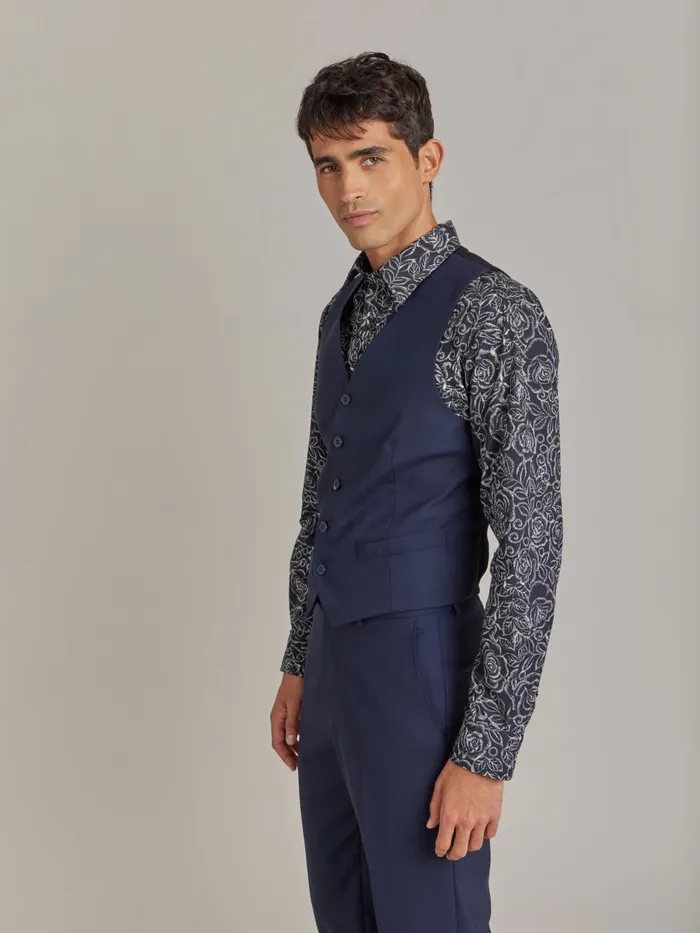 Agns B Jackets and Coats Men Blue Tweed Wool Cardigan