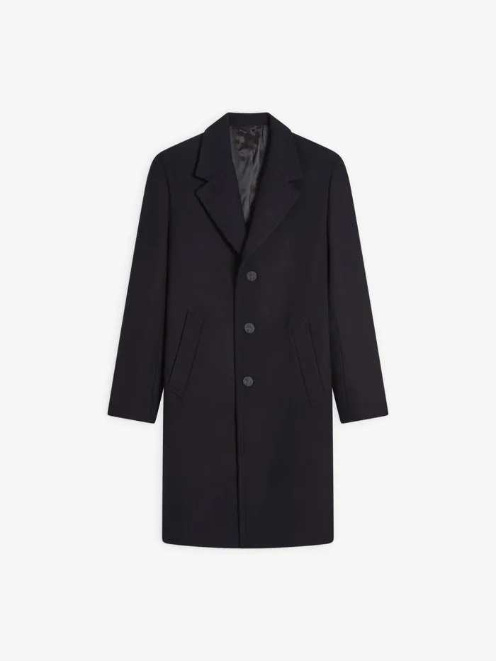 Agns B Jackets and Coats Men Midnight Blue Wool Blend Lined New North Coat