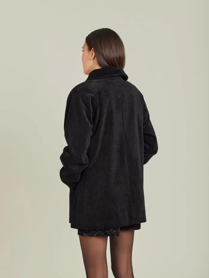 Agns B Jackets and Coats Women Black Cotton Velours Jacket