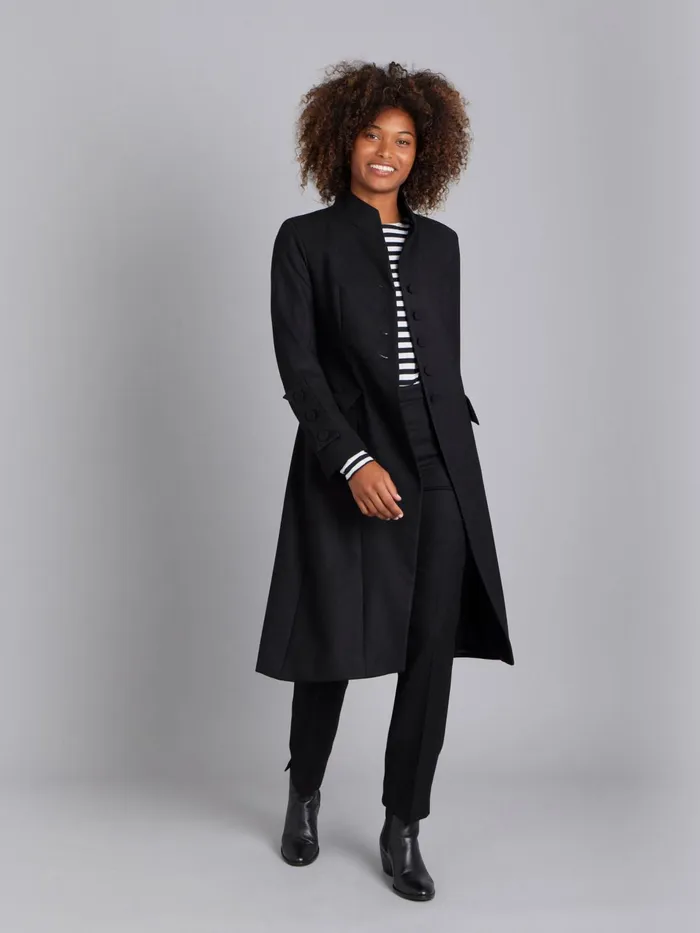 Agns B Jackets and Coats Women Black Wool Frock Coat