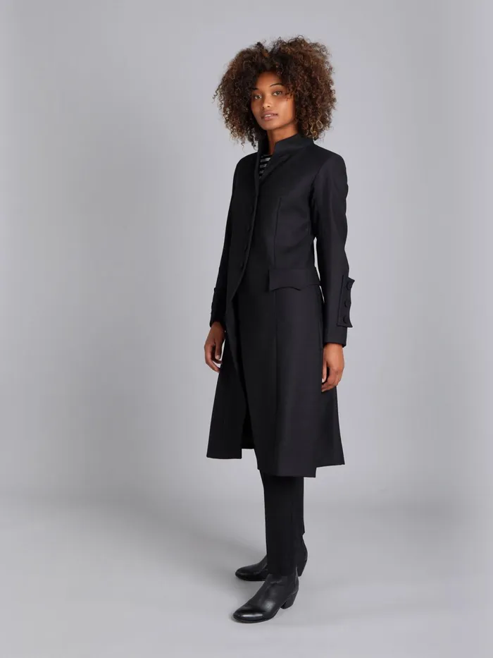 Agns B Jackets and Coats Women Black Wool Frock Coat