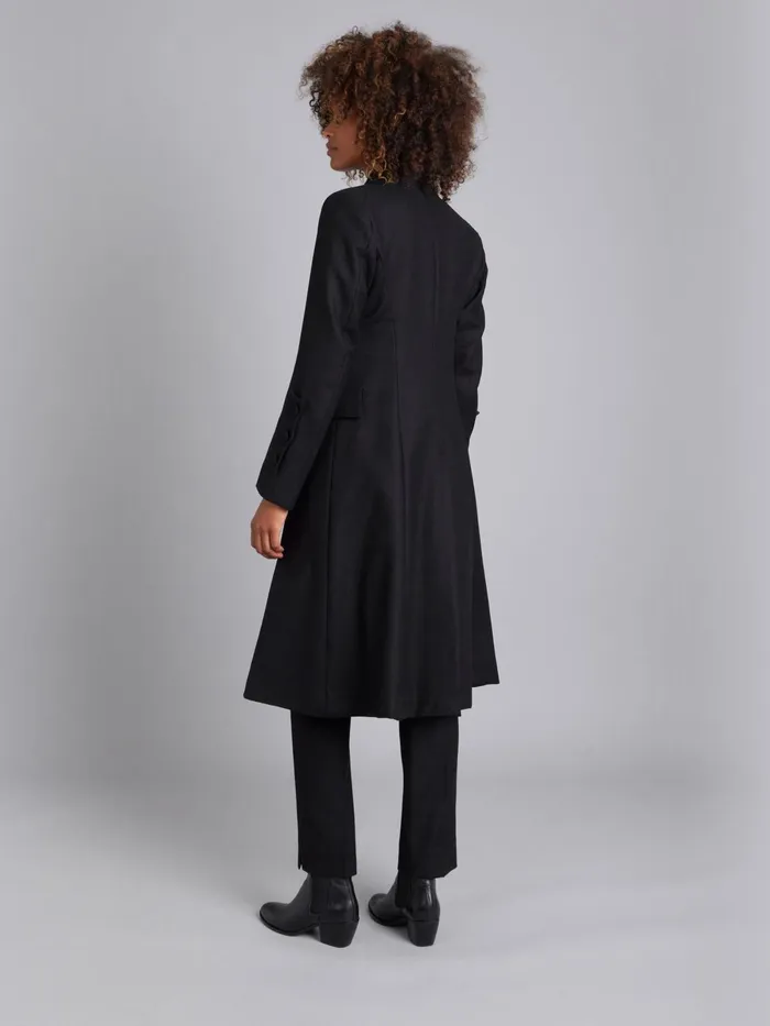 Agns B Jackets and Coats Women Black Wool Frock Coat