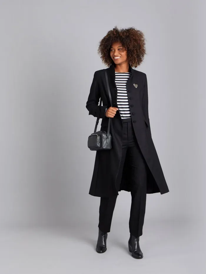 Agns B Jackets and Coats Women Black Wool Frock Coat
