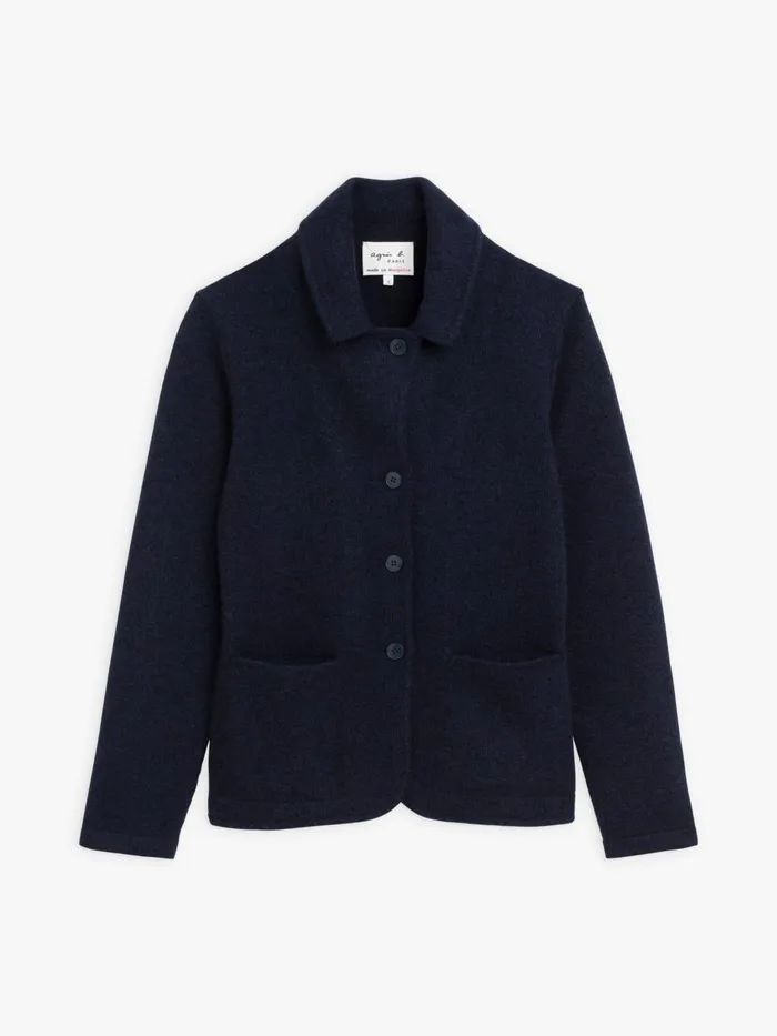 Agns B Jackets and Coats Women Blue Clifford Cashmere Jacket Made In Mongolia