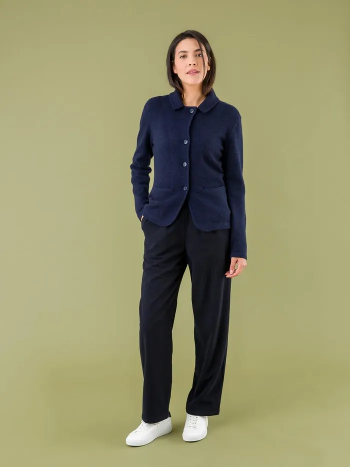 Agns B Jackets and Coats Women Blue Clifford Cashmere Jacket Made In Mongolia