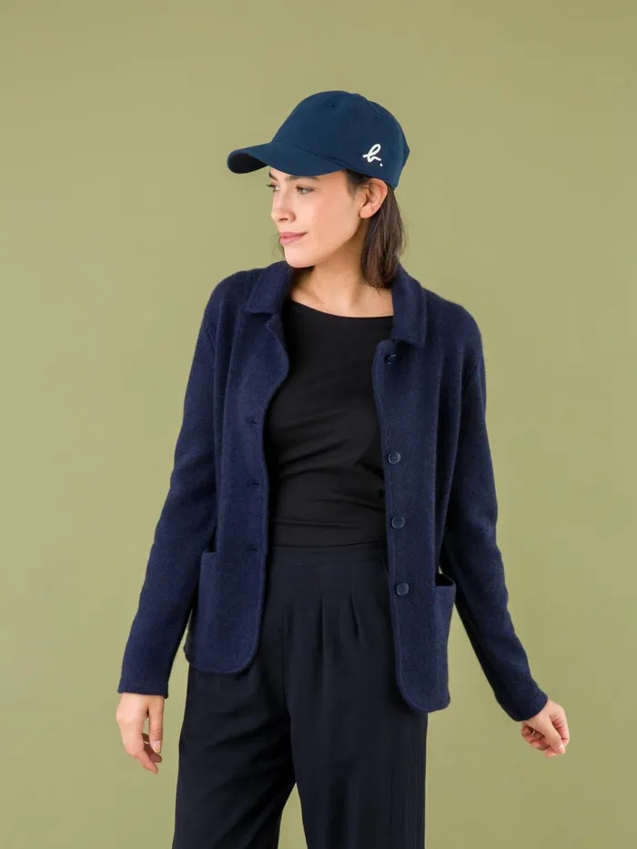 Agns B Jackets and Coats Women Blue Clifford Cashmere Jacket Made In Mongolia