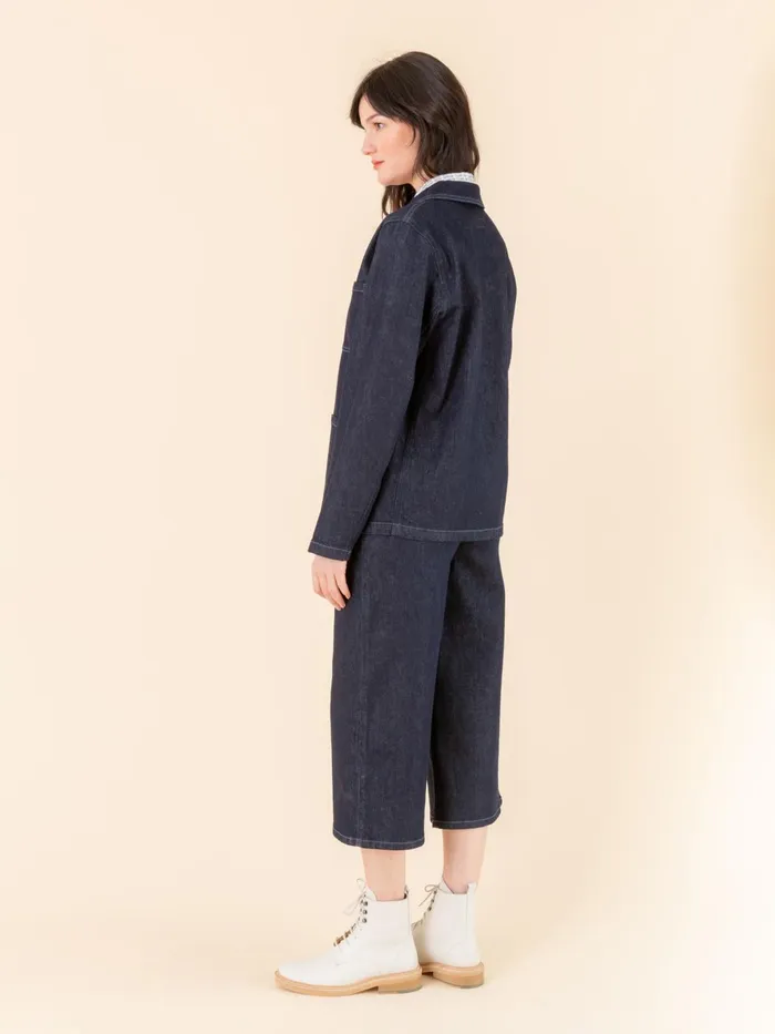 Agns B Jackets and Coats Women Blue Raw Denim Sanshui Jacket
