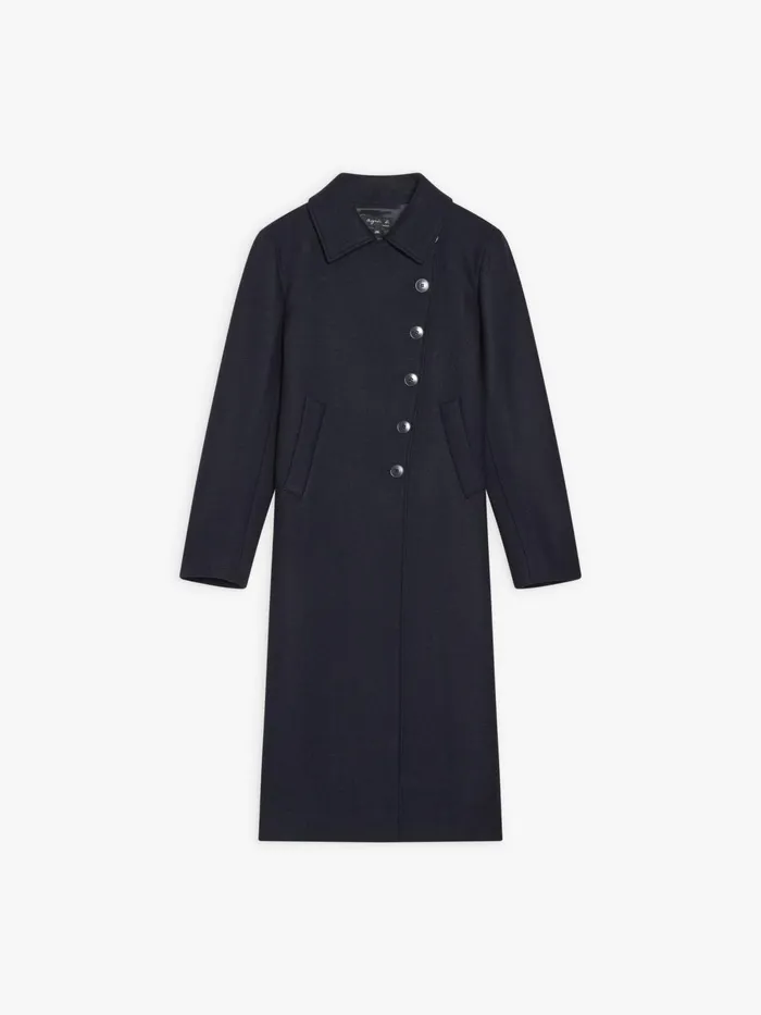 Agns B Jackets and Coats Women Blue Wool Twill Coat