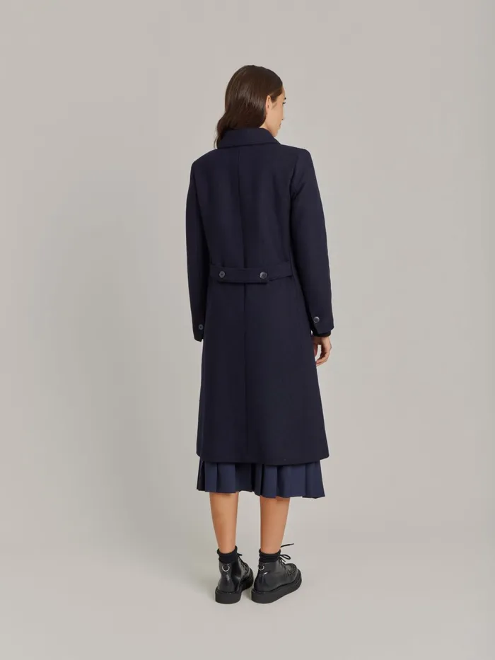 Agns B Jackets and Coats Women Blue Wool Twill Coat