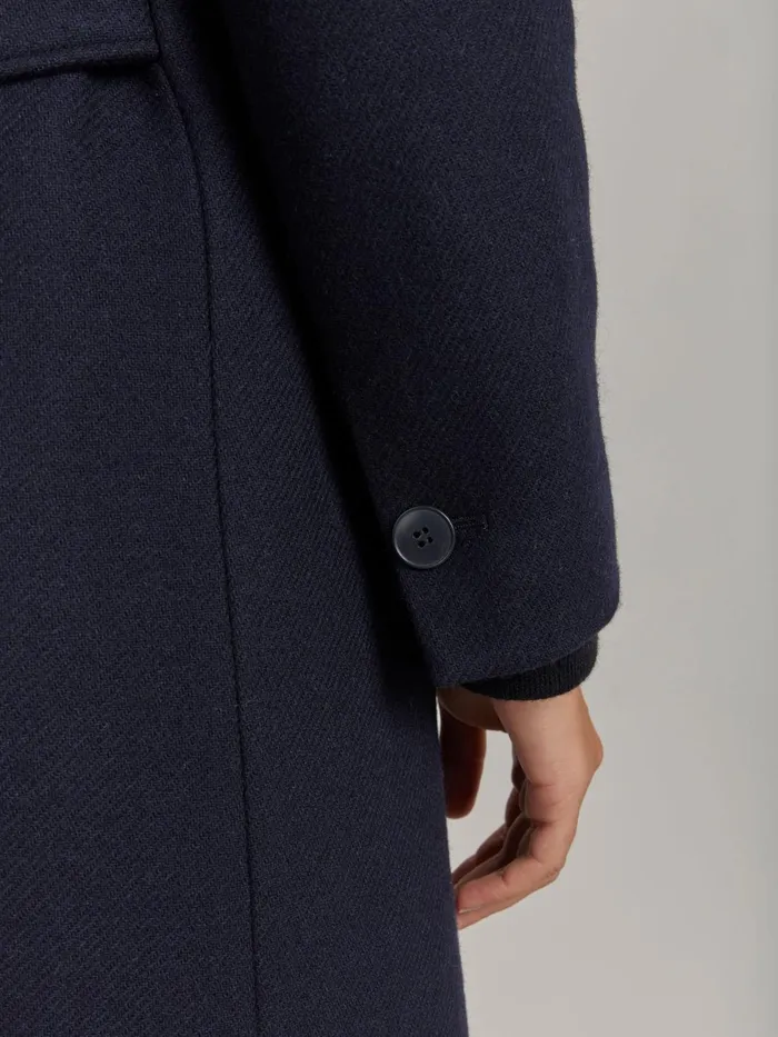 Agns B Jackets and Coats Women Blue Wool Twill Coat