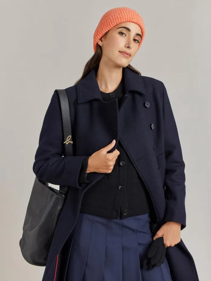 Agns B Jackets and Coats Women Blue Wool Twill Coat